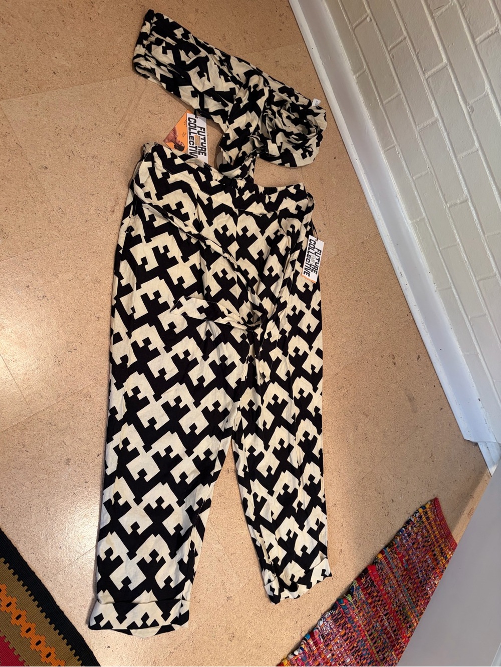 Future Collective Geo Print Halter Crop Top and Pants Set - Picture 4 of 8